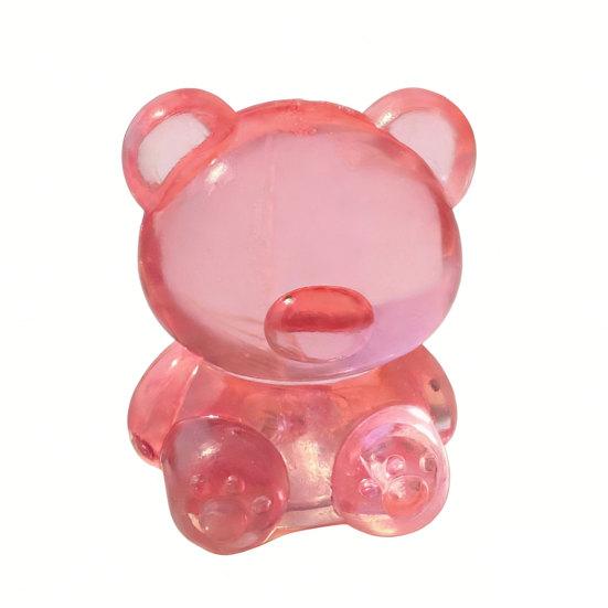 1/4Pcs Mini Clear Bear Squeeze Toy Stress Relief Sitting Bear Sensory Toy Anxiety Relieving Sugar Stress Ball Focus Aid Decompression Animal Toy
