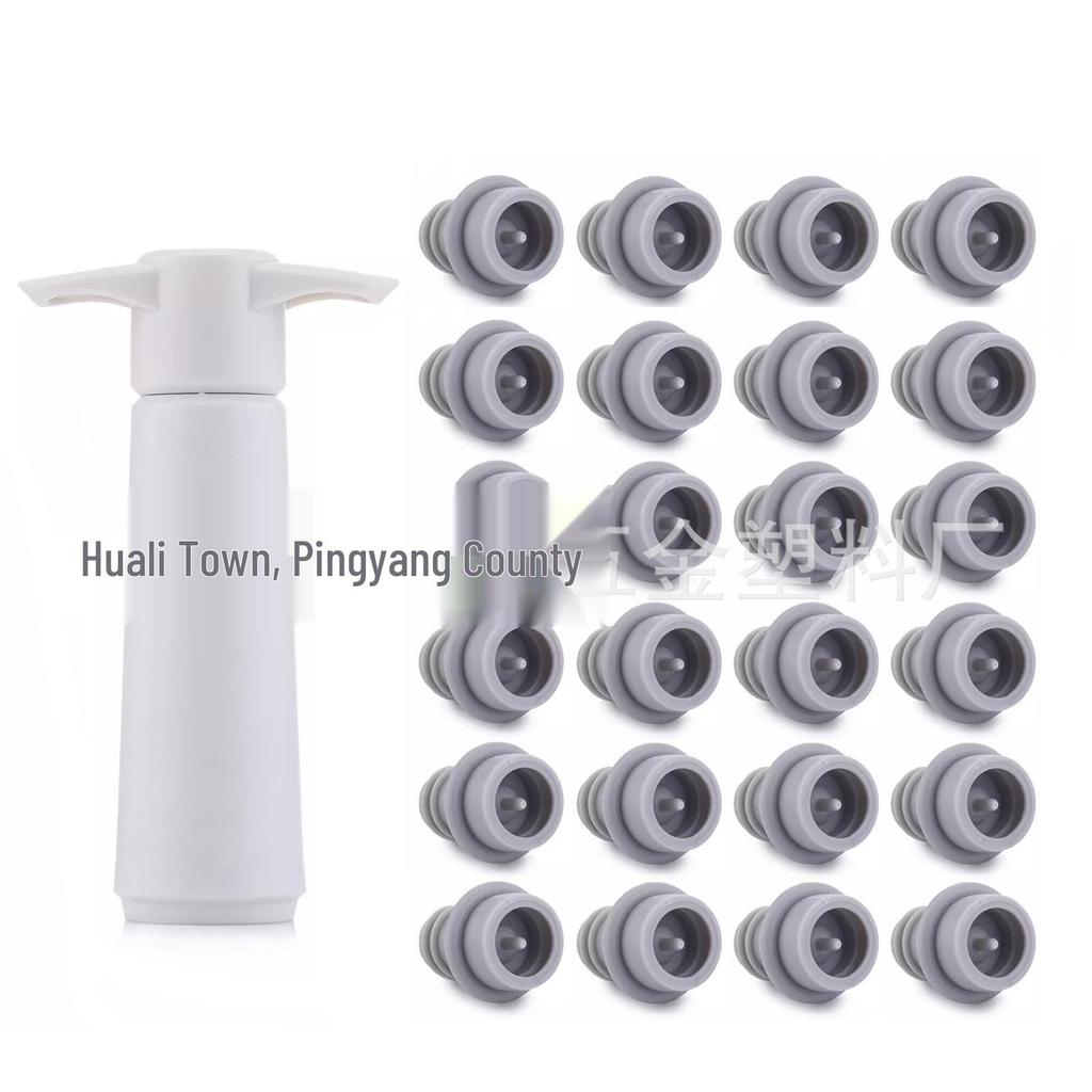 Pompka próżniowa do wina ze stali nierdzewnej i czarnej z korkiem silikonowym