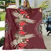 3D Classical Chinese Crane Blanket,Flannel Blanket Throw Blanket,Warm Blanket for Home Living Room Bedroom Beds Sofa Picnic Kid