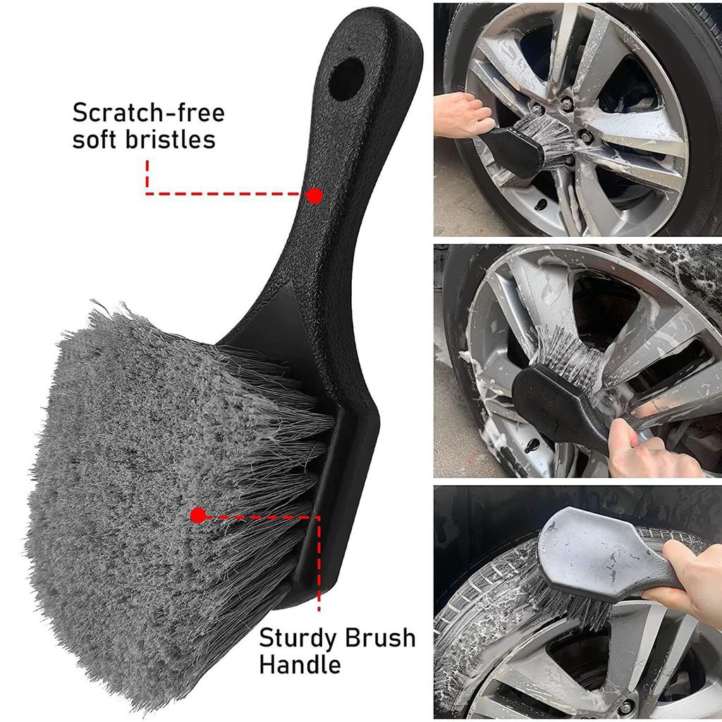 20Pcs Wheel Tire Brush Car Detailing kit Easy Reach Wheel for Rim Brush Detailing Brushes Short Handle Cleaning Brush
