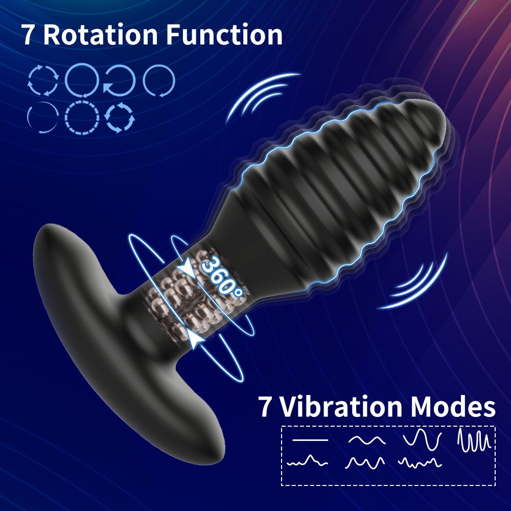 360 Degree Rotating Beads Male  Prostate Massager Anal Vibrators Remote Control Vibrating Butt Plug Adults Sex Toys For Men Gay