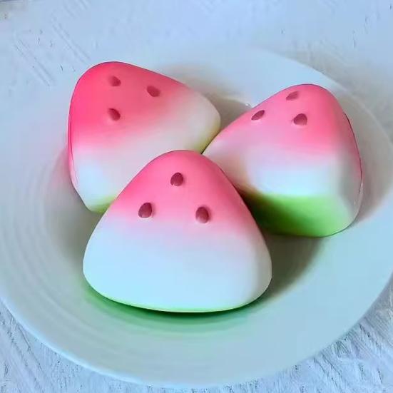 Watermelon Slice Slow-Rising Squeeze Toy Soft TPR Fidget for Stress Relief Cute Fruit-Shaped Decompression Gadget for Kids Adults
