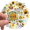 50 Inspirational Sunflower Stickers Personalized Decorative Suitcase Notebook Waterproof Removable Stickers