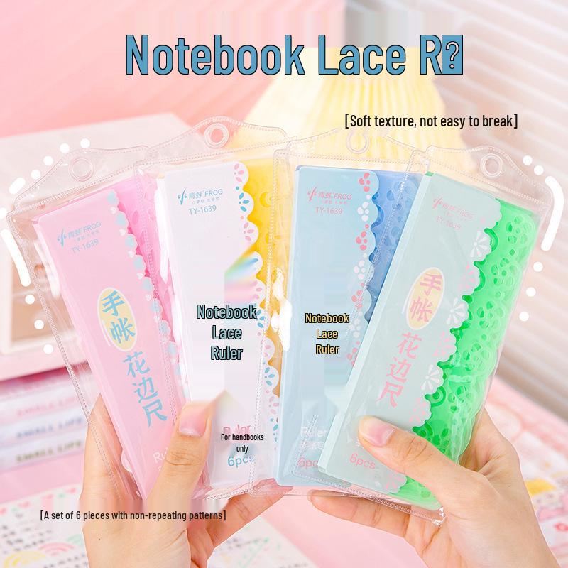 Multifunctional Student Lace & Kaleidoscope Ruler Set - Creative, Hand-Painted Templates for Drawing & Journals Single Set Price [Color Random]