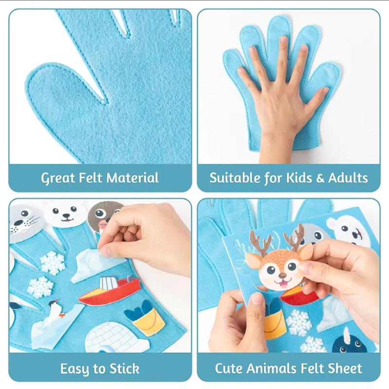 Children Hand Puppets Set Montessori Parish Toy DIY Animal Finger Puppets Storytelling Kindergarten Baby Interaction Social Tool