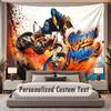Motorcycle Biker (126) Theme Personalized Tapestry Custom Name Text Wall Hanging Tapestry Home Background Decoration