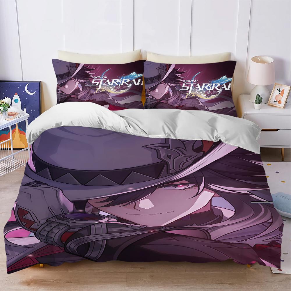 Game Honkai Star Rail Ashveil Duvet Cover Set Soft Wash Bed 3 Piece Summer Comfortable Student Dormitory Home Baby Bedding Best