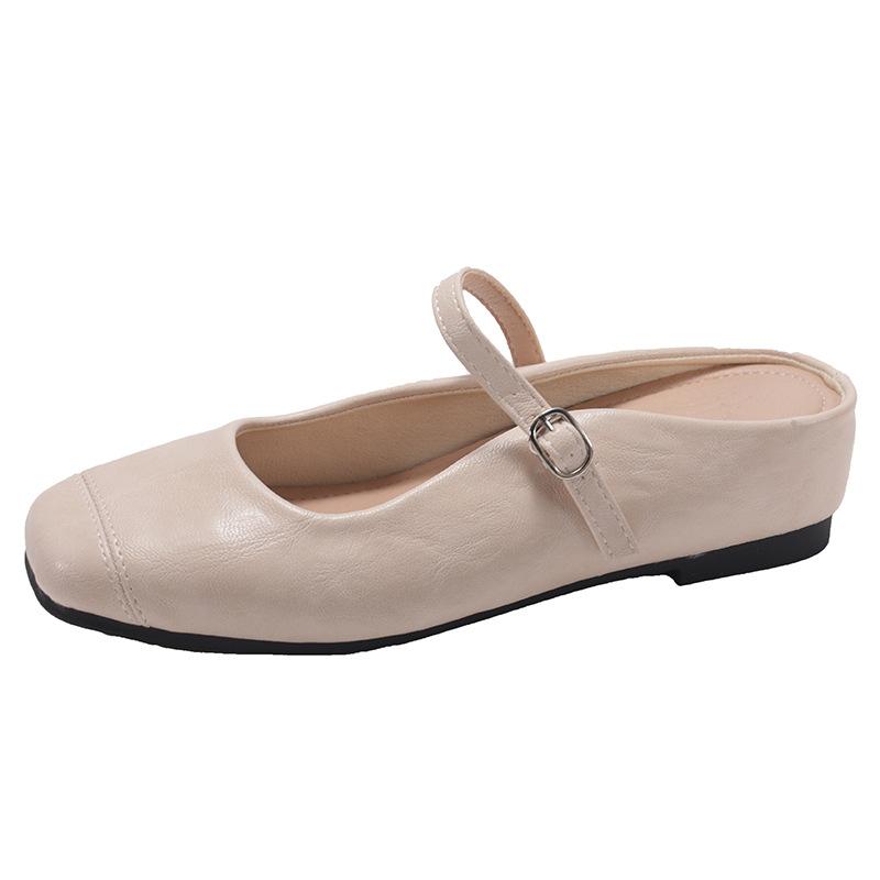 

Внутренние утолщенные полутапочки с серебристым верхом, женская уличная обувь 2025, лето, новый французский сказочный стиль, туфли Мэри Джейн 39