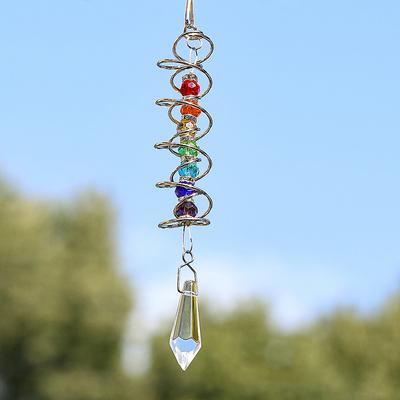 Spiralschwanz-Windspinner, Sonnenfänger, Ballstabilisator, Chakra-Perle, zum Aufhängen, kinetische Windspiele, Regenbogenmacher, Gartendekoration