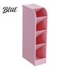 Plastic Pencil Cup Storage Organizer Holder 5 with Slanted Pen Compartments Stationery Art Tool Macaron Colors Space Saving for