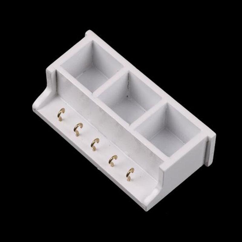 1:12 Dollhouse Miniature Kitchen Wood Wall Rack Shelf With Hook White Room Decor