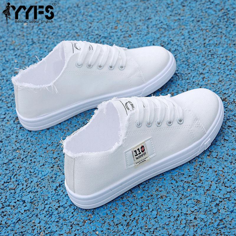 Холщовые туфли женские корейская версия универсальные туфли на плоской подошве летние тонкие одинарные туфли студенческие модные кеды 35 1779₽