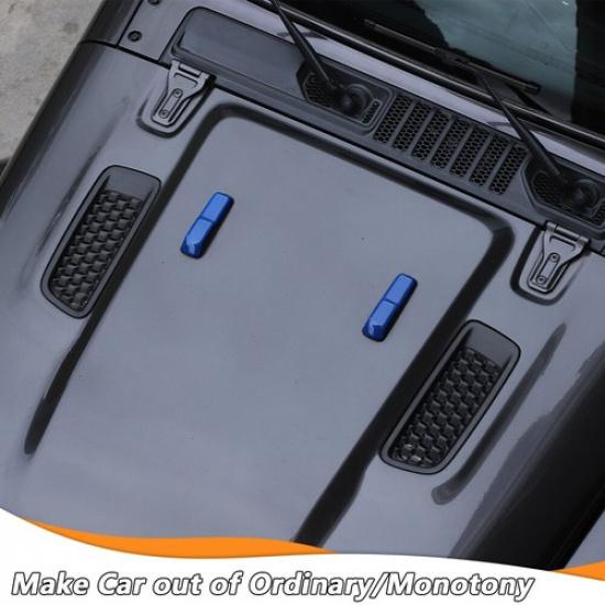 Front Engine Hood Hinge Decoration Trim Cover for Jeep Wrangler JL JT 2018+ Blue