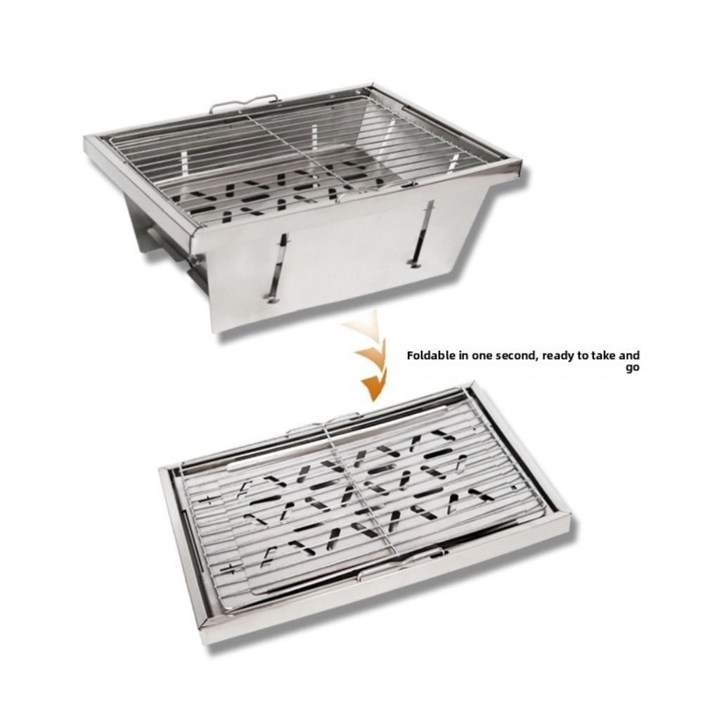 Folding IGT Barbecue Grill Stainless Steel Portable BBQ Rack  Picnic Activities