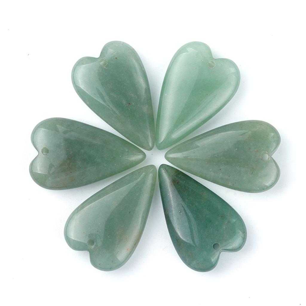 1PC Design Long Heart Stone Pendant Natural Crystal Arrowhead Hearts Amethyst Charms Making DIY Necklace Earrings Jewelry Decor CDN