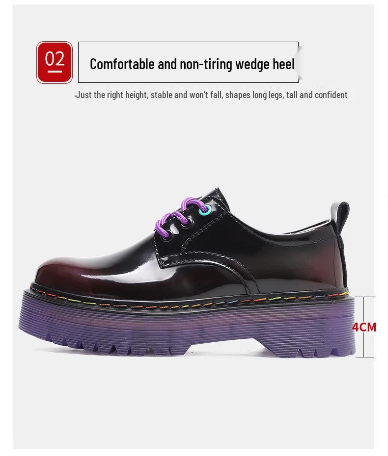 Women's Retro Thick-Soled Leather Loafers - Height-Increasing, Non-Slip, Low-Top, Casual Martin Boots