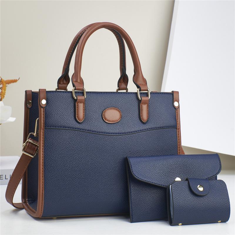 

mother and child ag hree-piece omen s Bag ashion houlder Bag ersatile andbag Travel remium Sense Bag 28*13*22 синій