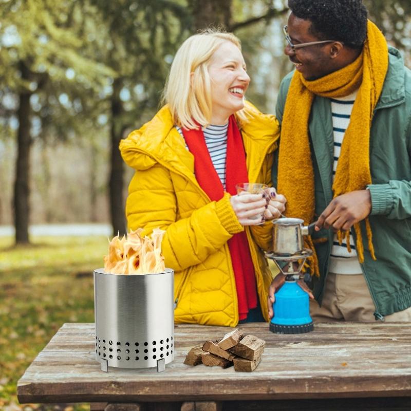 Desktop Camping Stove for Backpacking Outdoor Cooking Wood Burning Fireplaces Portable Mini Fire Pit Hand Warmer Decor