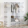 Modular Wardrobe - 18-compartment Cabinet - White - Plastic & Chrome-plated Steel - 37 X 146 X 180.5 Cm