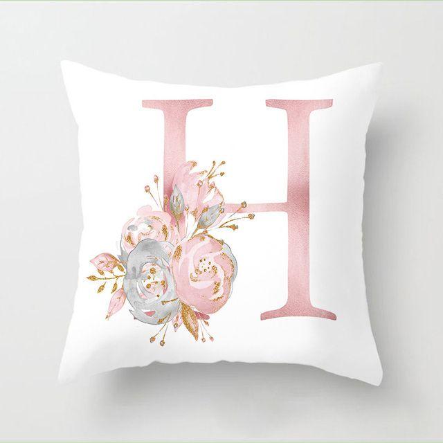 Flower Letter Pillow Soft and Breathable Sofa Car Lumbar Support Office Waist Protection Pillowcase