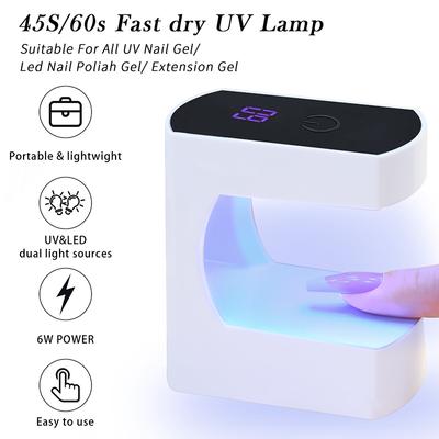 New Nail Drying Lamp 6LED Lamp Mini Nail Dryer UV Lamp Manicure Machine With USB Cable Gel Nail Polish Dryer Home Travel Use