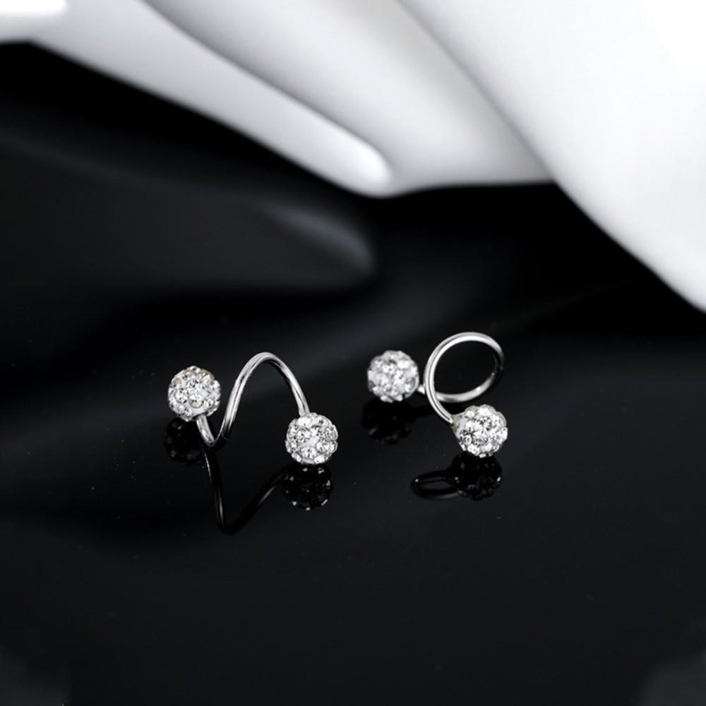 

1 Pair Double-ended Rhinestone Earrings S Shape Luxury Earrings Easy To Use Stud Earrings Women 6MM