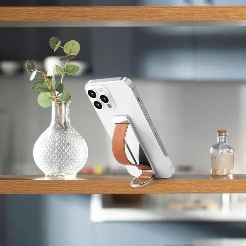 Universal Wrist Band Cell Phone Holder Push-pull Wrist Strap Holder Adhesive Buckle Mobile Phone Stand Desktop Phone Support