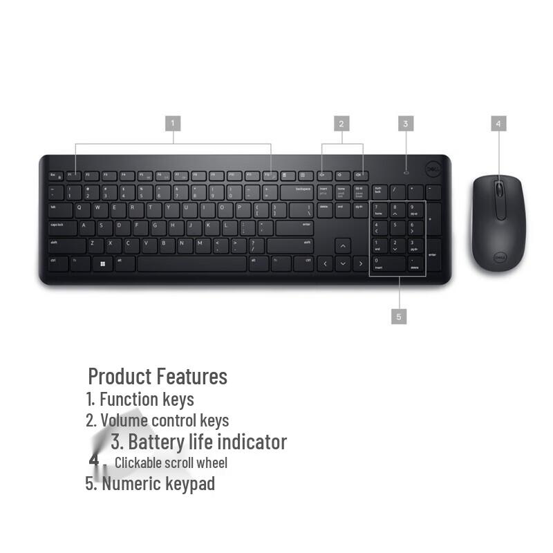 Dell KM3322W Wireless Keyboard and Mouse Combo