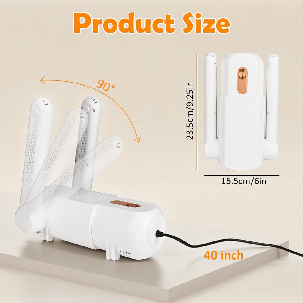 2025 New Electric Sneakertizer Glove Dryer with Intelligent Timer, Foldable Design & Quick Drying Electric Shoe Dryer
