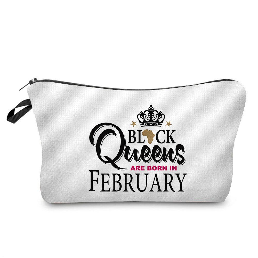 Women English Crown Print Cosmetic Bag Toiletries Organize Travel Storage Case 6767