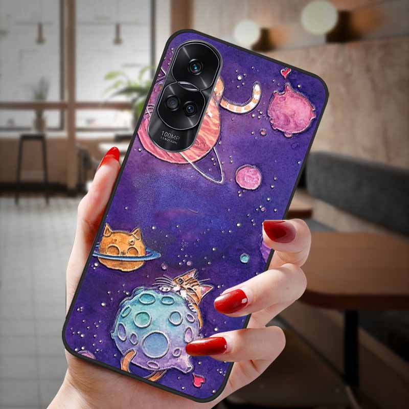 For Honor 90 Lite 5G Case 3D Flower Relief Emboss Silicon Back Cases For Honor 90 Cover Honor90 Pro 90Pro 90Lite Soft Protective