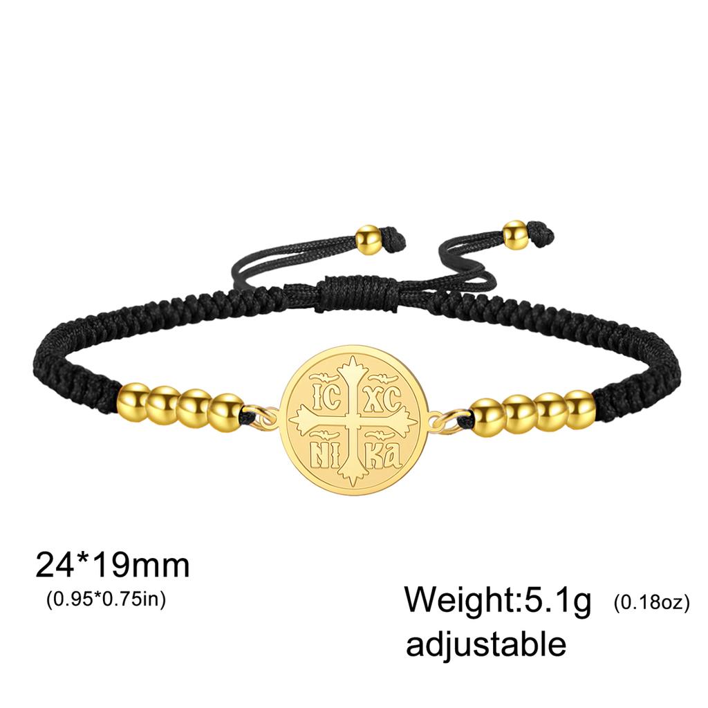 IC XC Punk Cross Seal Bracelets for Women Men Stainless Steel Orthodox Prayer Bracelet Christian Amulet Jewelry Gift