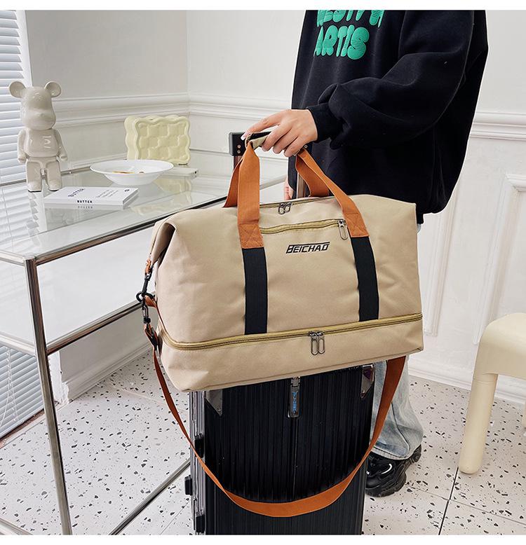 Large Capacity Water-repellent Travel Bag with Wet/Dry Separation & Shoe Compartment