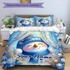 3PC Custom Name Winter Wonderland Snowman Bedding Set Printed Bedding Set Duvet Cover Closure Includes 1 Duvet Cover & 2 Pillowcases for All Seasons B