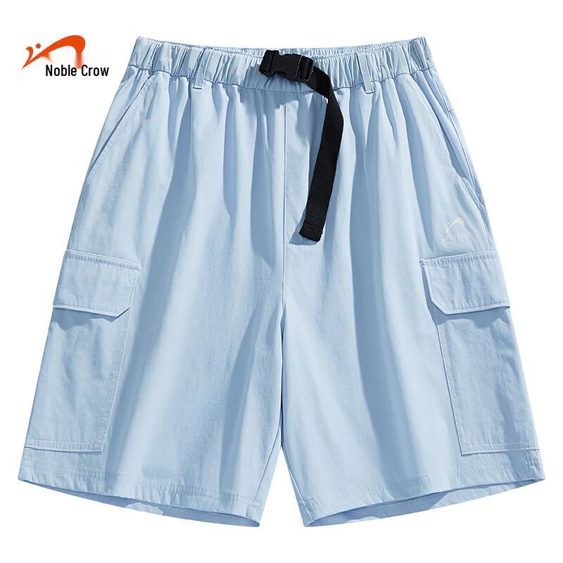 Guirenniao Unisex Drawstring Ice Silk Casual Shorts 2XL