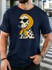 Unisex Stylish Dalmatian Dog Sunglasses Scarf Print Cotton Short Sleeve Tee Crew Neck Soft Male Summer Casual Breathable Street Top