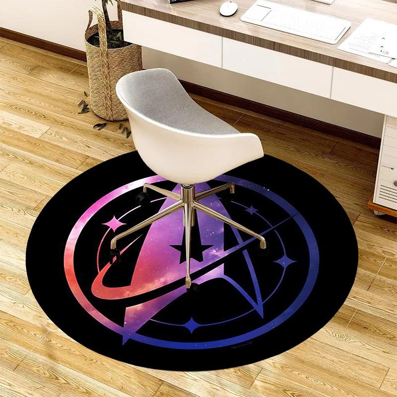 1pc Galactic Symbol Round Carpet, Made of Polyester,Perfect for Decorating Office Chairs, Living Rooms Fplt027