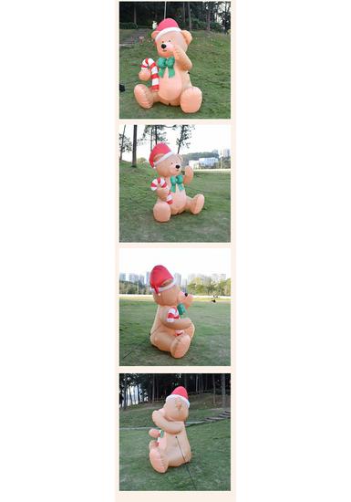 Christmas Bear Inflatable Decoration - Outdoor Holiday Prop with Christmas Tree
