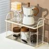Double-layer Organizer Shelf Simple Design Condiment Shelf Space Saving Counter Organizer  Bathroom
