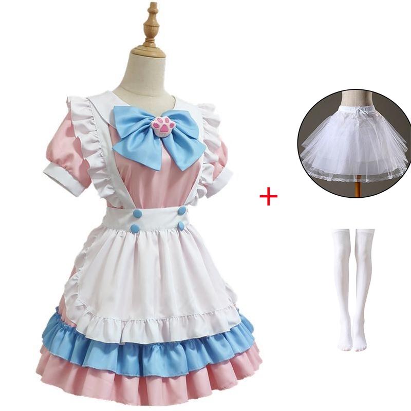 Charmantes und Elegantes Lolita-Kleid Maid-Uniform Outfit Mit Polster und Schürze