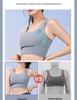 Peach Color Block High-Intensity Shockproof Sports Bra with Beautiful Back Design, No Pads Needed