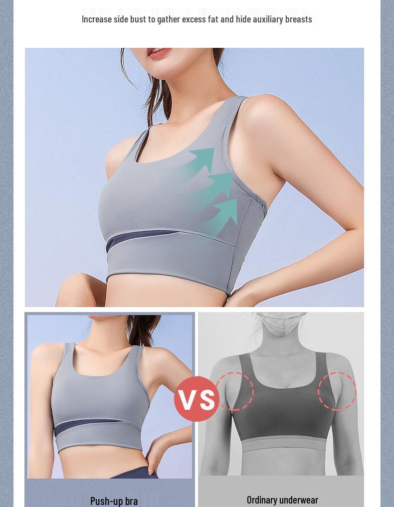 Peach Color Block High-Intensity Shockproof Sports Bra with Beautiful Back Design, No Pads Needed