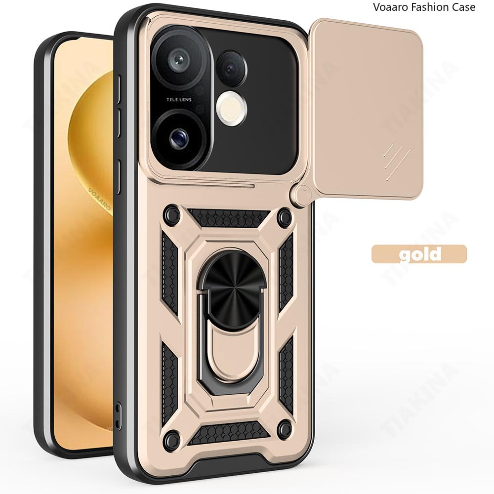 Slide Lens Armor Funda for Vivo X200 FE 5G V2503 Case for Vivo S30 Pro Mini 5G V2465A Case Magnetic Ring Stand Holder Cover Capa