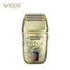 Professional VGR V-349 Retro Metal Shaver Three Blade Deep Cleaning Shaver Embossed Body Intelligent LCD Digital Hair Trimmer Safe and Skin-friendly