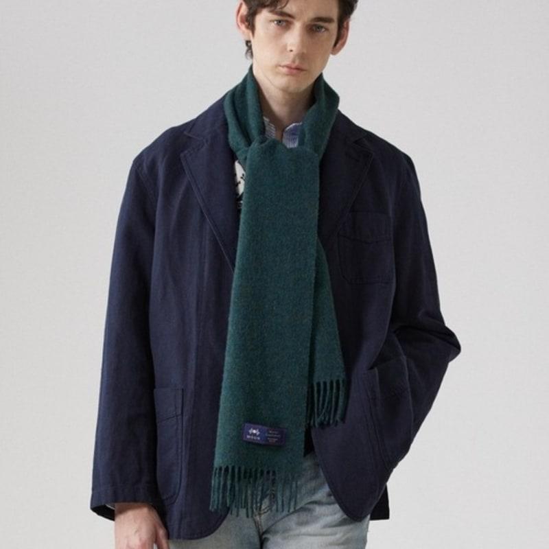 ABRAHAM MOON Merino Wool Muffler 25cm - Teal