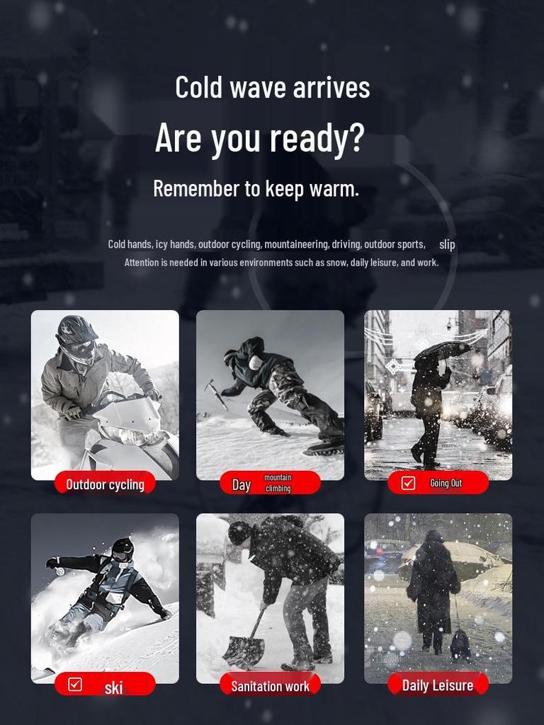 Rechargeable Heated Ski Gloves: Winter-Resistant, Velvety Thick, Ideal for Riding & Outdoor Work