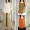 Summer Pure Cotton Embroidered Sleeveless Vest for Women