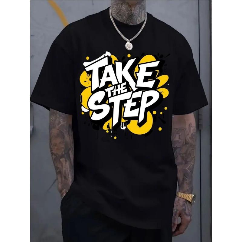 Men S Trendy Crew Neck T-shirt | Versatile Short-Sleeved, Suitable for Travel/Summer/Beach, Fitness/Running/Training S чёрный