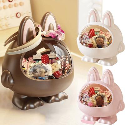 Flip Top Design Cartoon Hair Organizer Kawaii Design Desk Organizer Bin  Desktop Organization