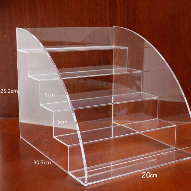 Cosmetics Storage Rack Acrylic Display Stand Dressing Table Multi Layer Organizational Shelves Desktop Ladder Type Showcase Box